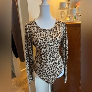 Banana Republic animal print bodysuit- size L - never worn w/ tag